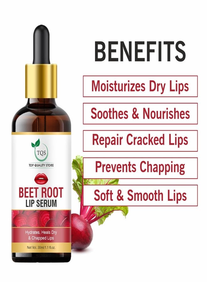 TQS Beet Root Lip Serum, Hydrating Treatment for Dry and Chapped Lips, 30ml - Image 3